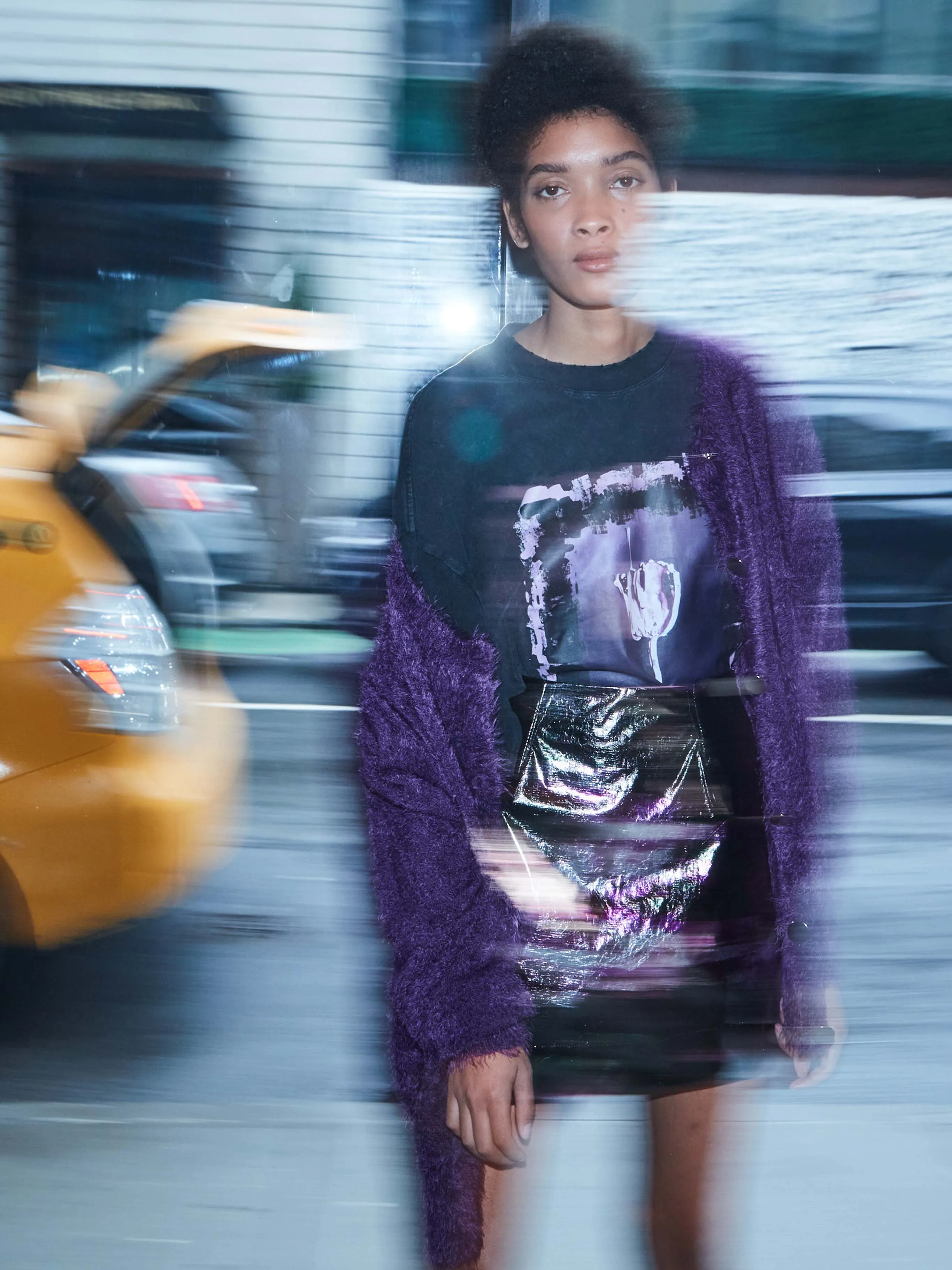 ABSTRACT PRINTED ALUMINUM SKIRT