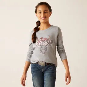 ARIAT GIRLS FAWNA LS SHIRT HEATHER GREY