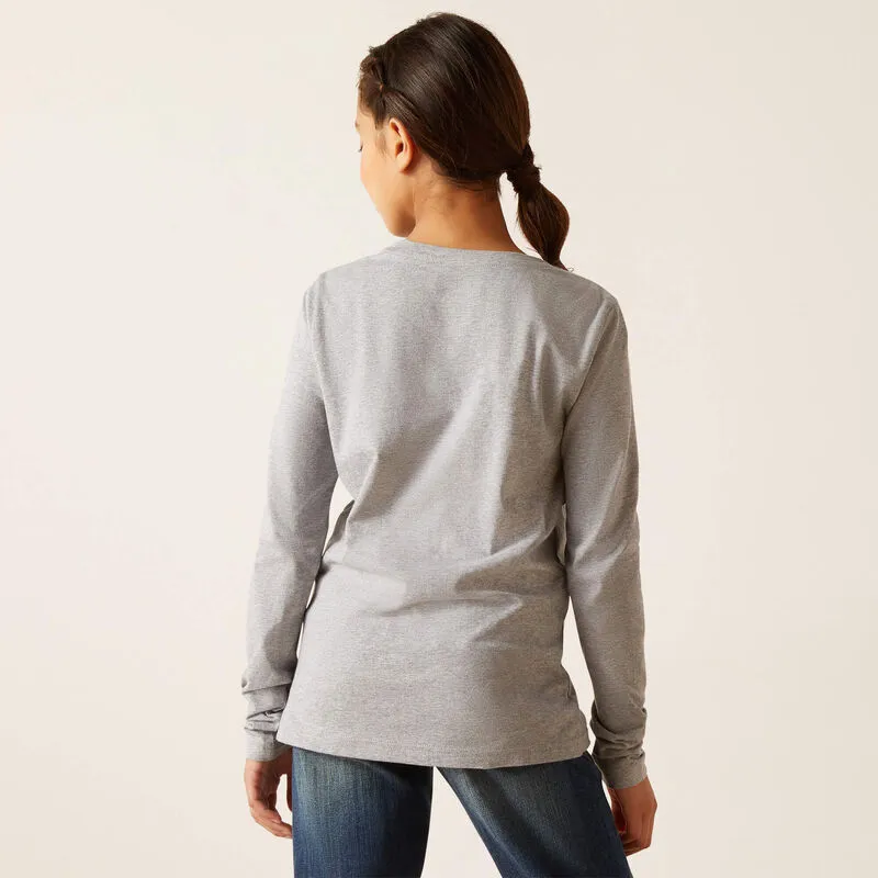 ARIAT GIRLS FAWNA LS SHIRT HEATHER GREY