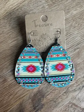 Aztec Teardrop Earrings