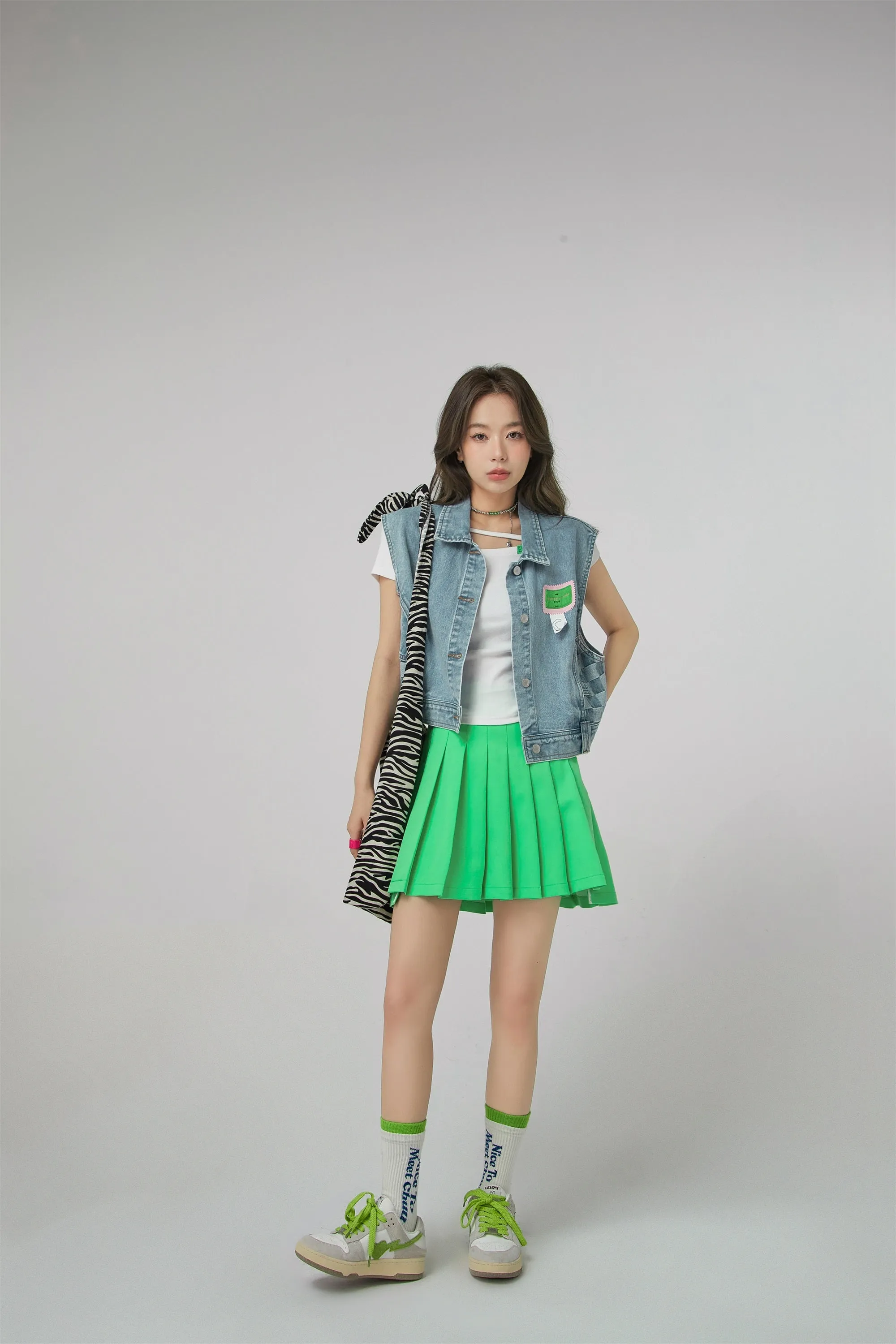 Bright Green Mini Tennis Skirt
