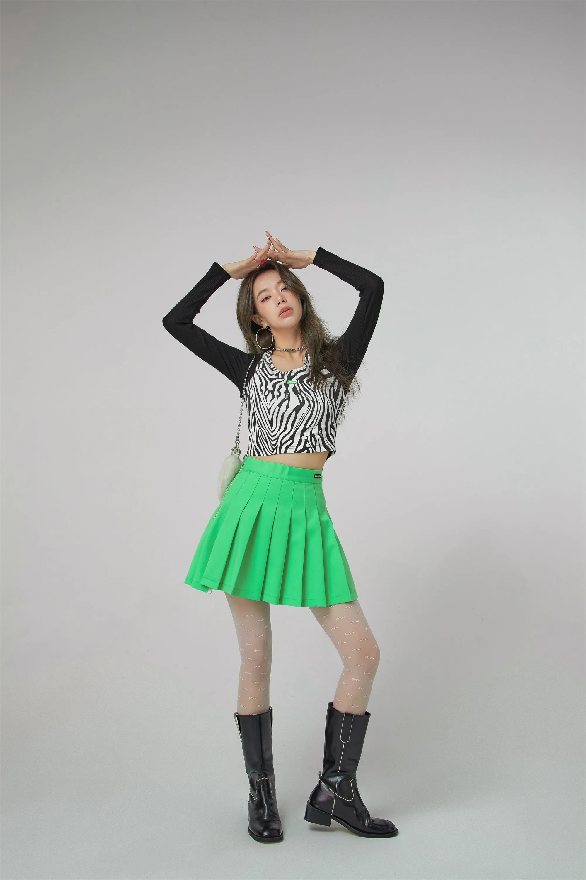 Bright Green Mini Tennis Skirt