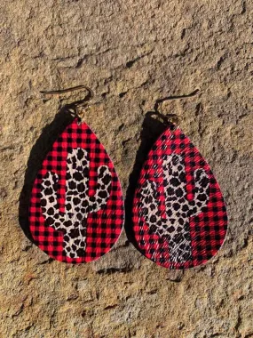 Buff Check Teardrop Earrings