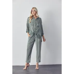 Cargo Pocket Tie Front Top