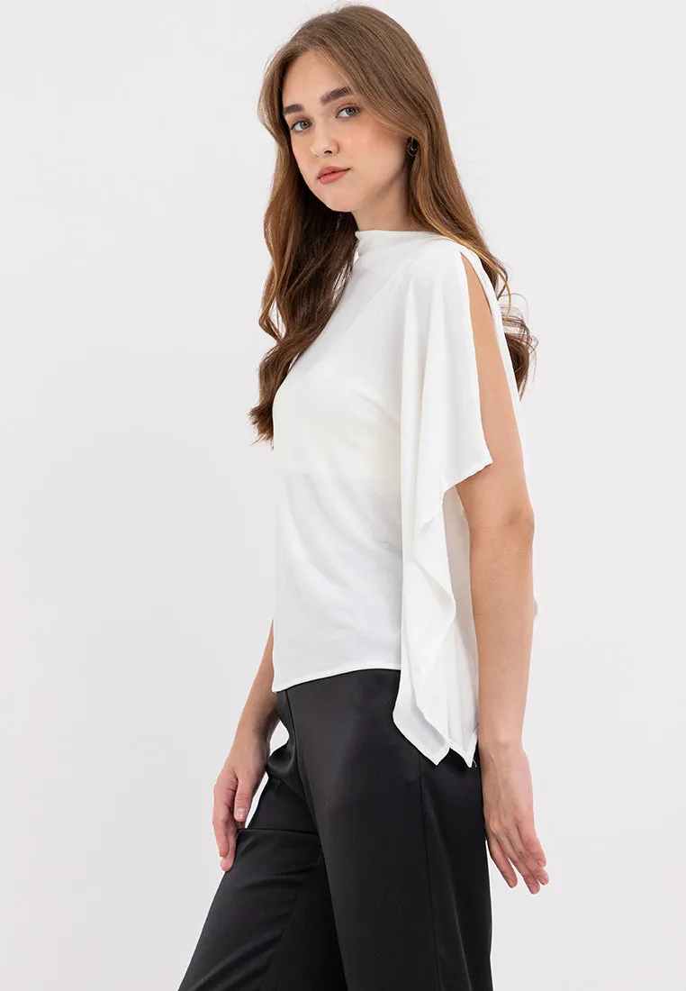Emi Asymmetric Drape Sleeves Top