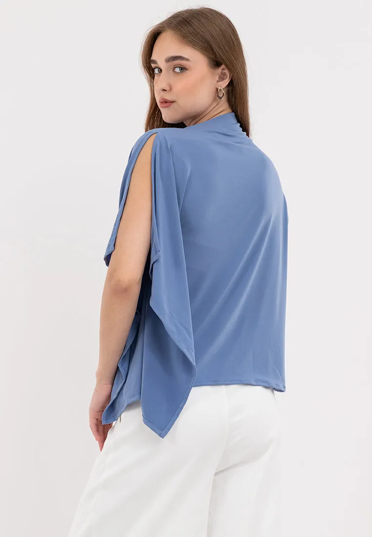 Emi Asymmetric Drape Sleeves Top