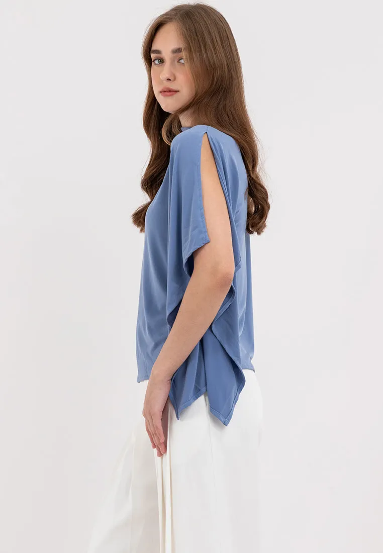 Emi Asymmetric Drape Sleeves Top