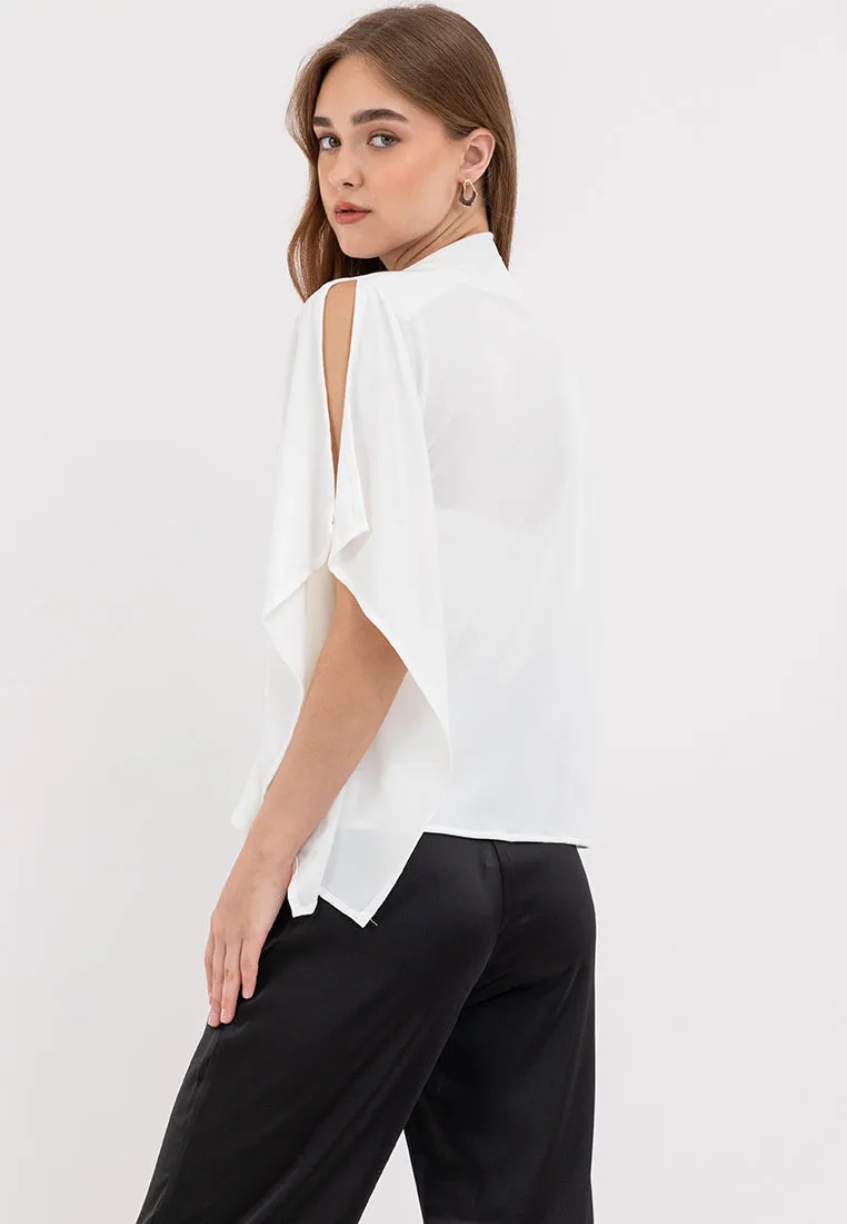 Emi Asymmetric Drape Sleeves Top