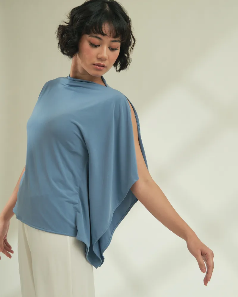 Emi Asymmetric Drape Sleeves Top