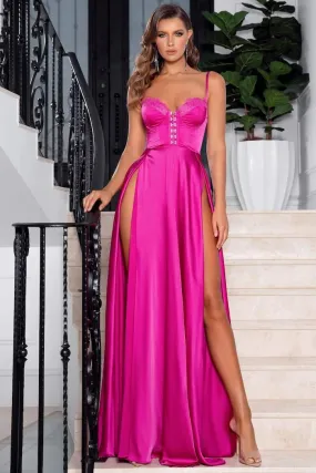 FASHIONABLE PINK EVENING DRESS