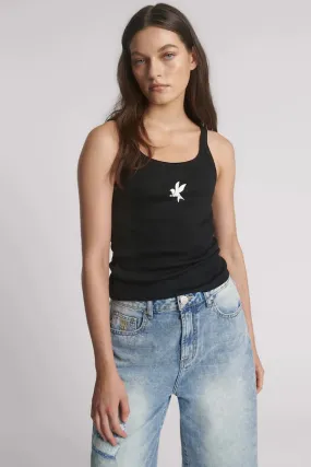 FINE RIBBED SINGLET - BLACK