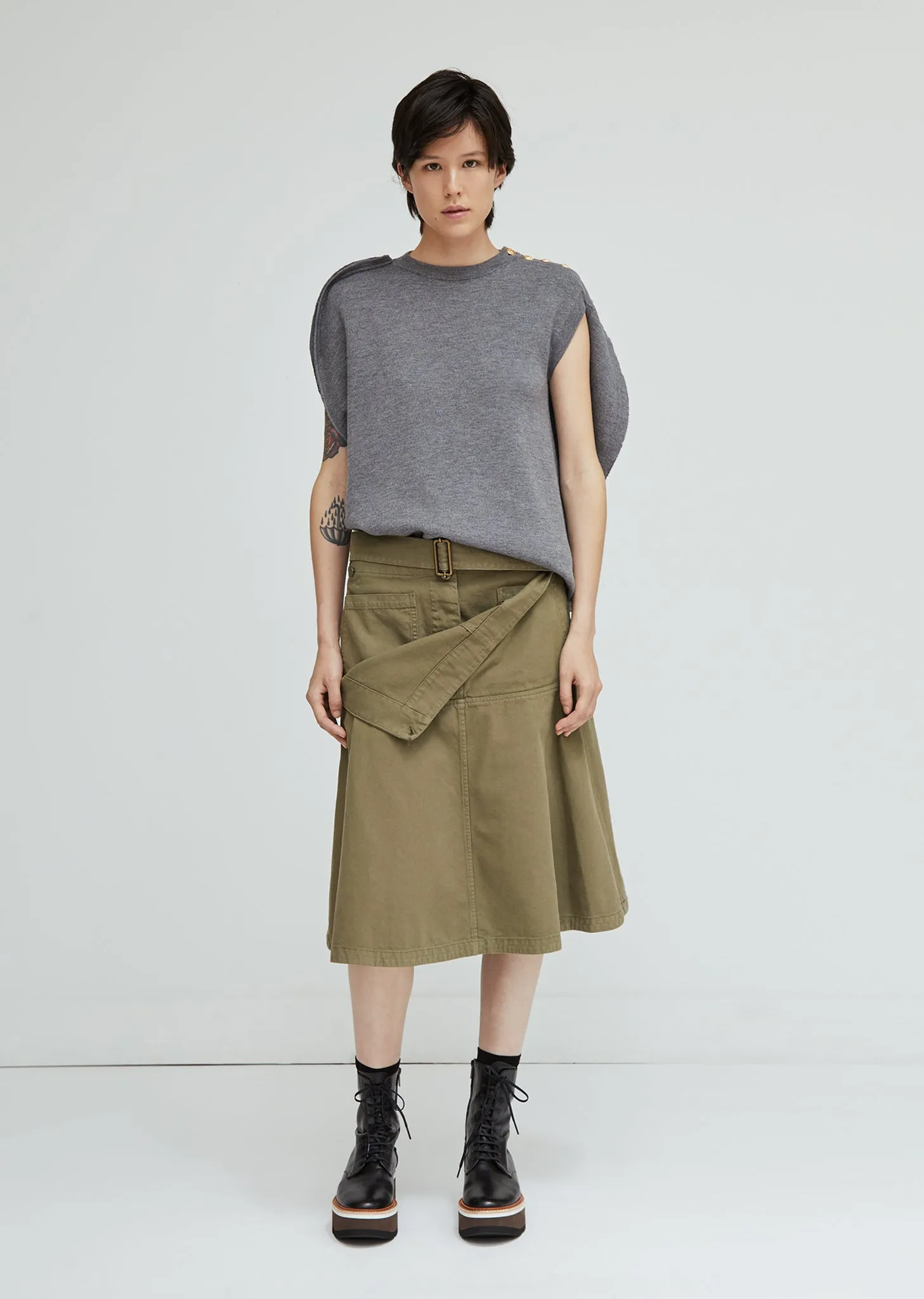 Fold Front Skirt