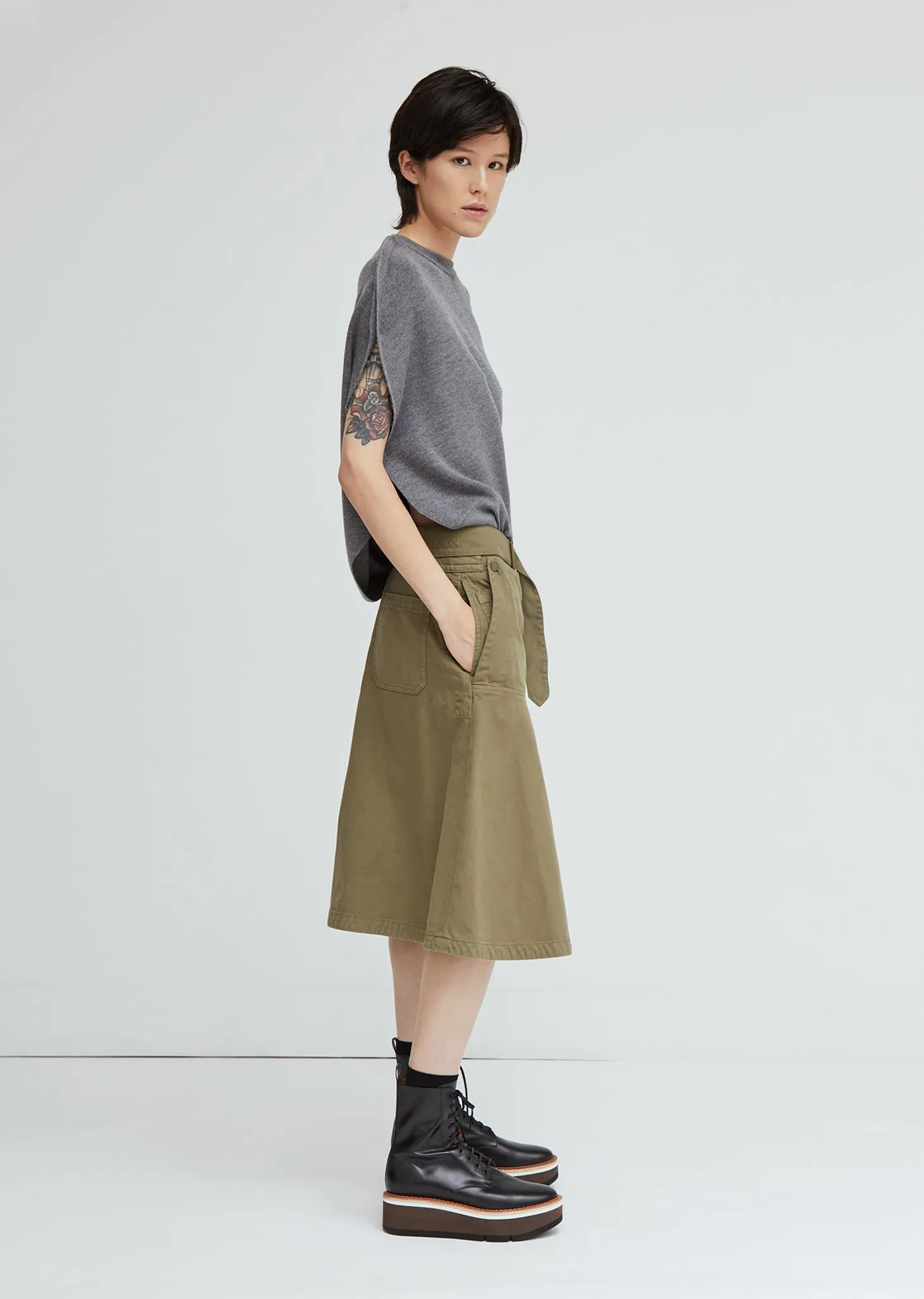 Fold Front Skirt