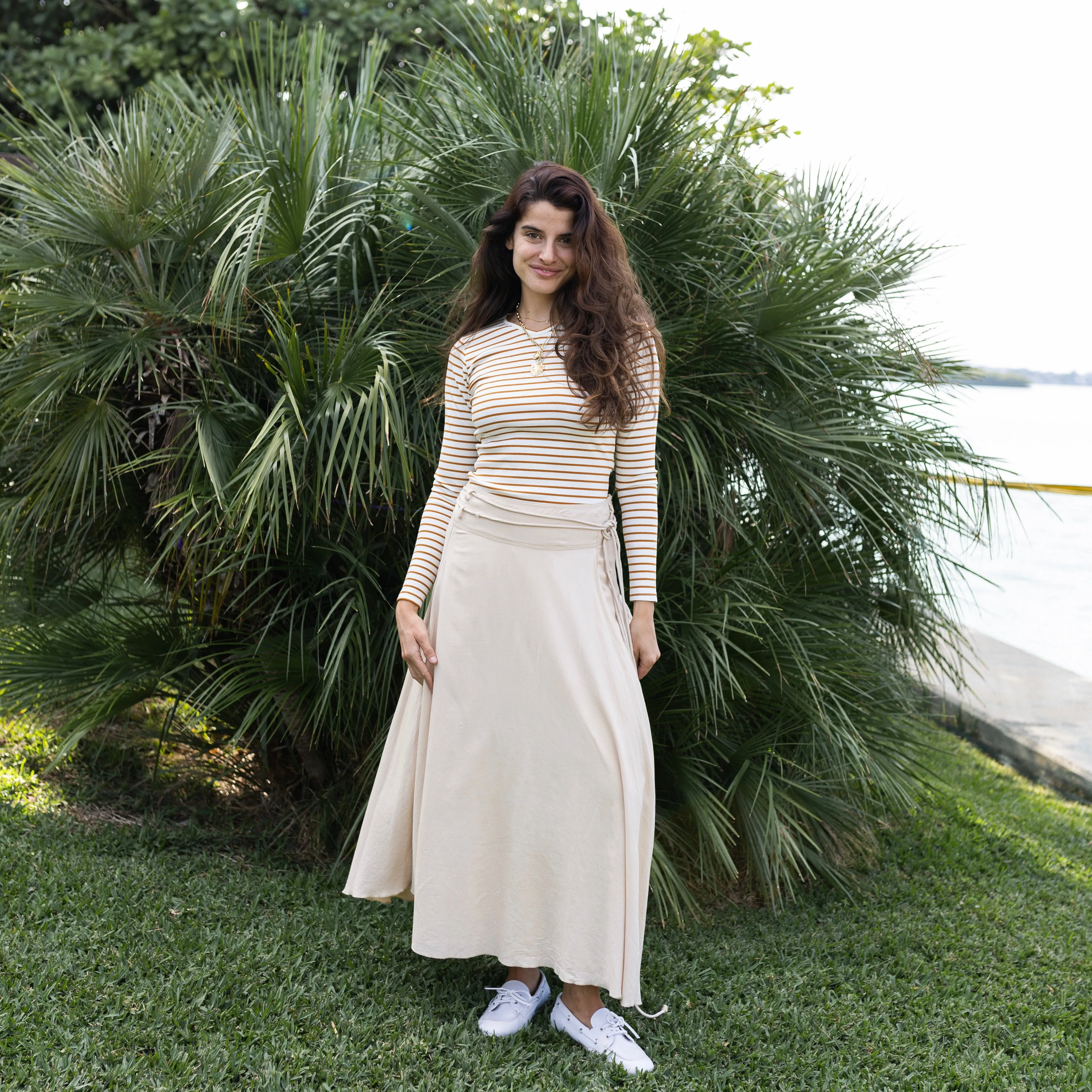 French Linen Skirt | Beige
