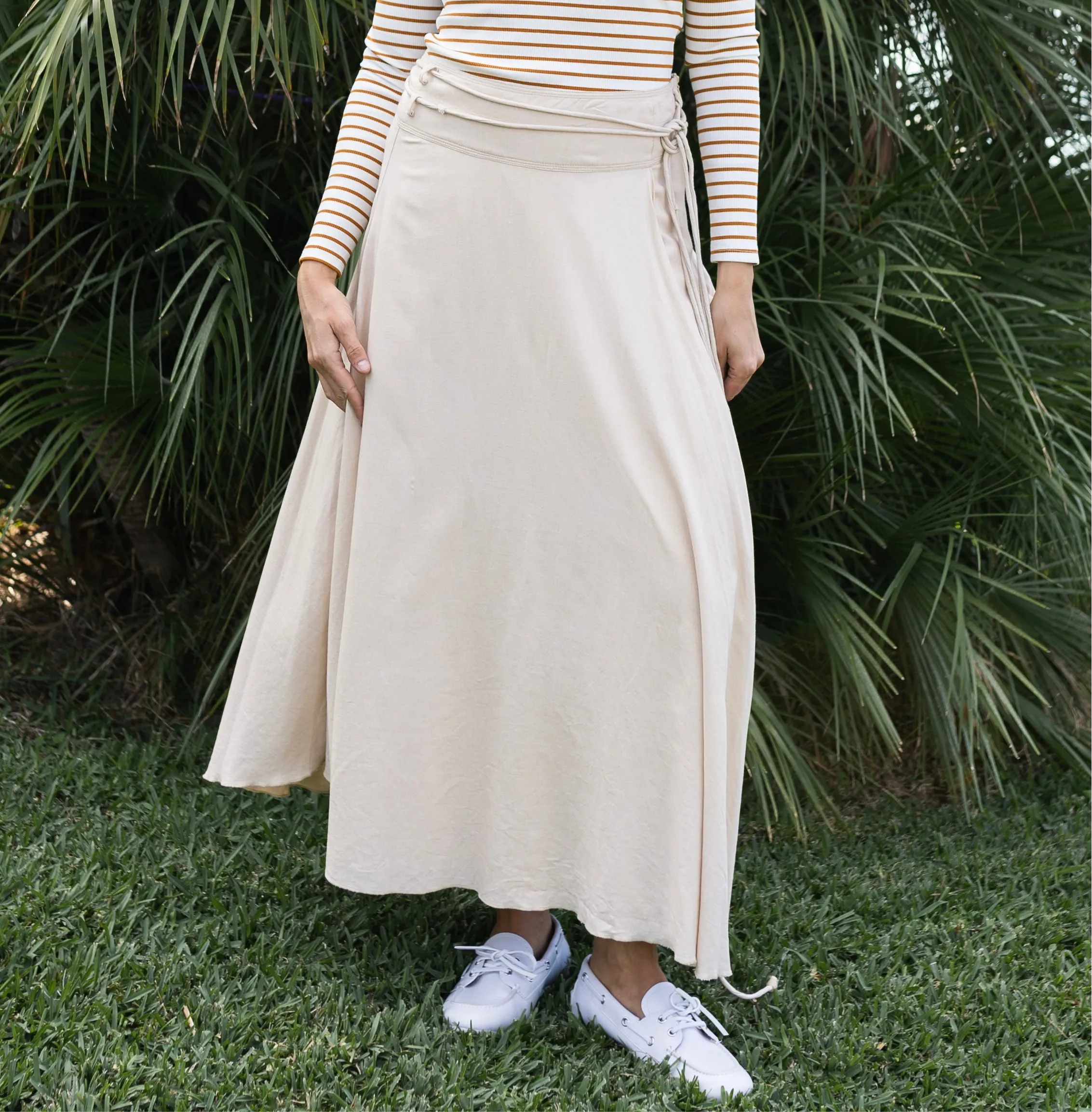 French Linen Skirt | Beige