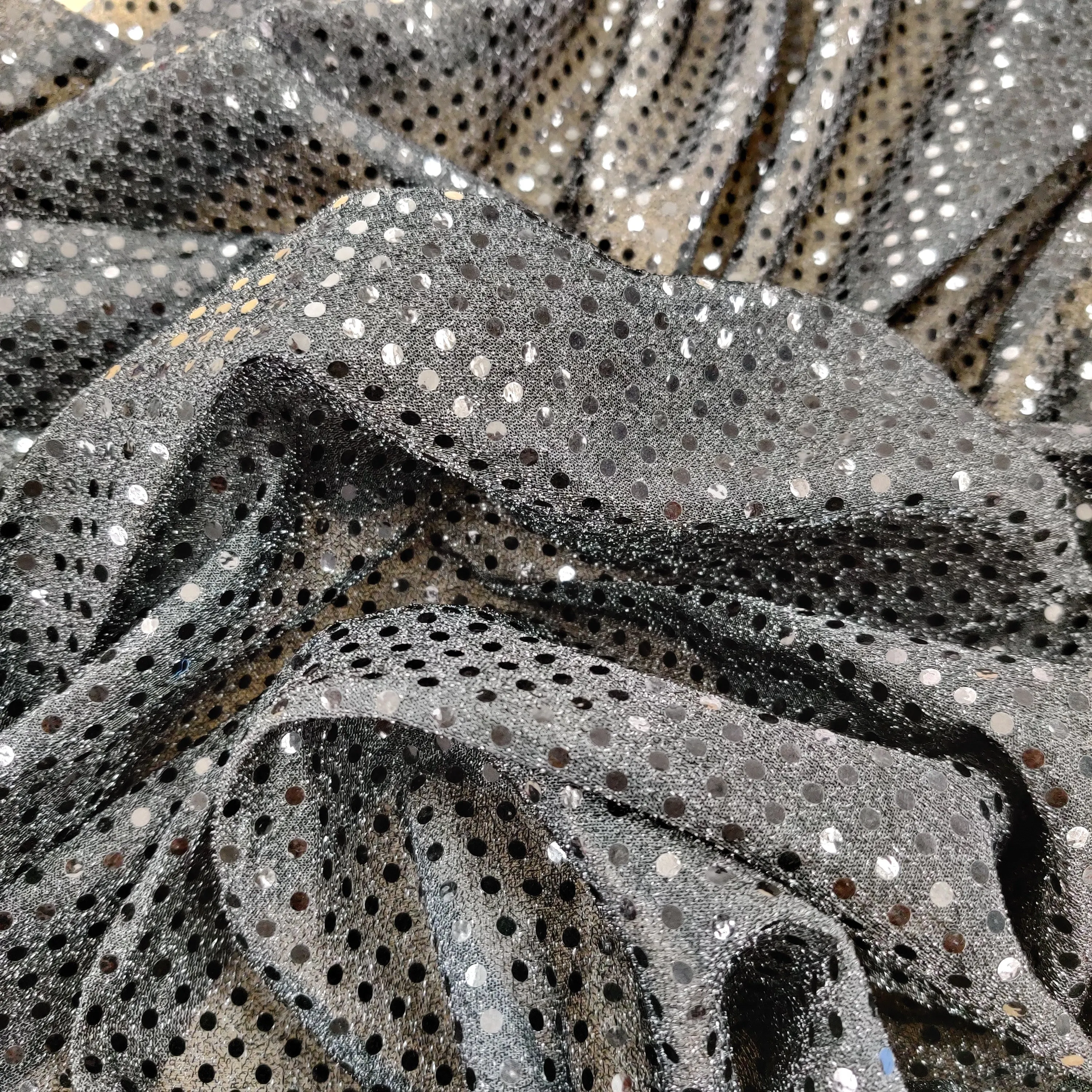 FS585_1 Black Poly Jersey 3MM Sequins