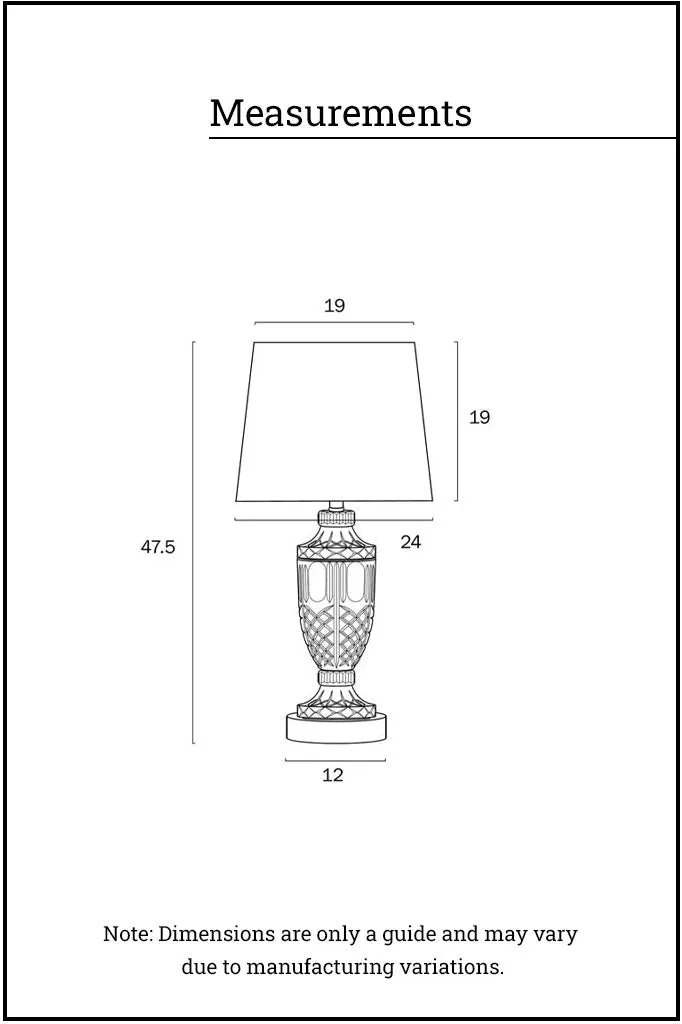 Premium Gatz Crystal Glass Table Lamp