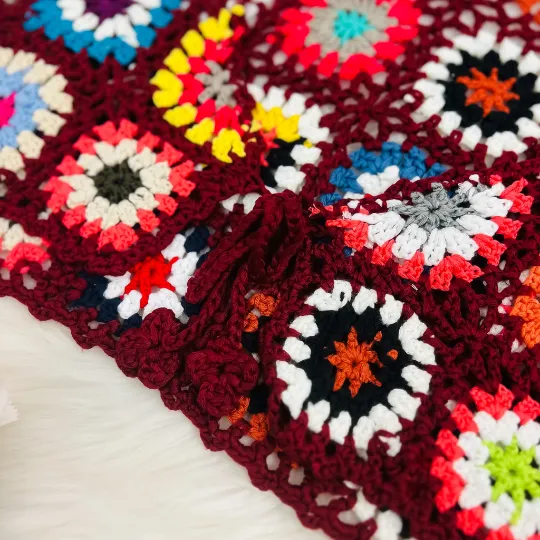 Hand Knit Crochet Vest