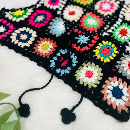 Hand Knit Crochet Vest