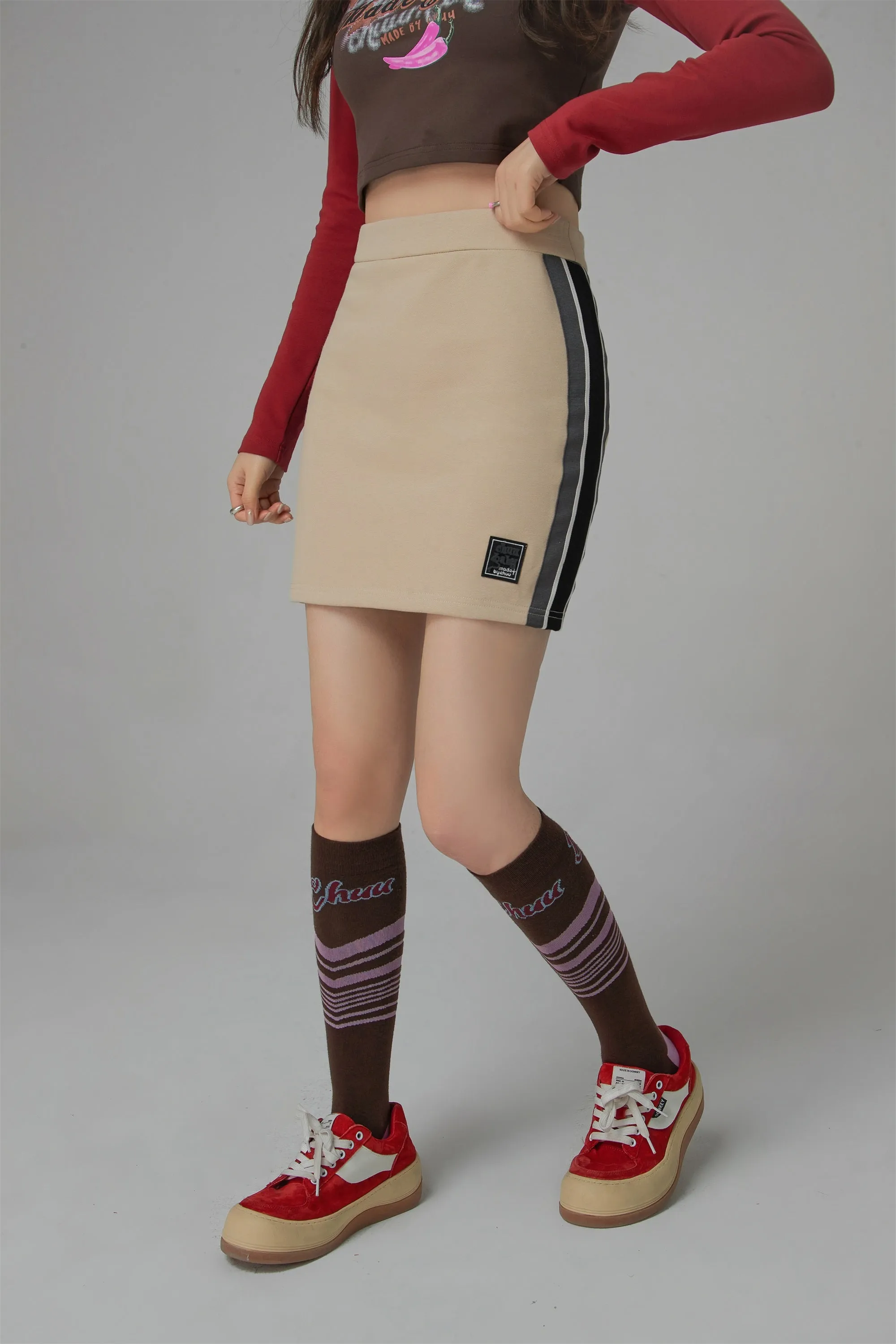 In Pursuit Ribbed Mini Skirt