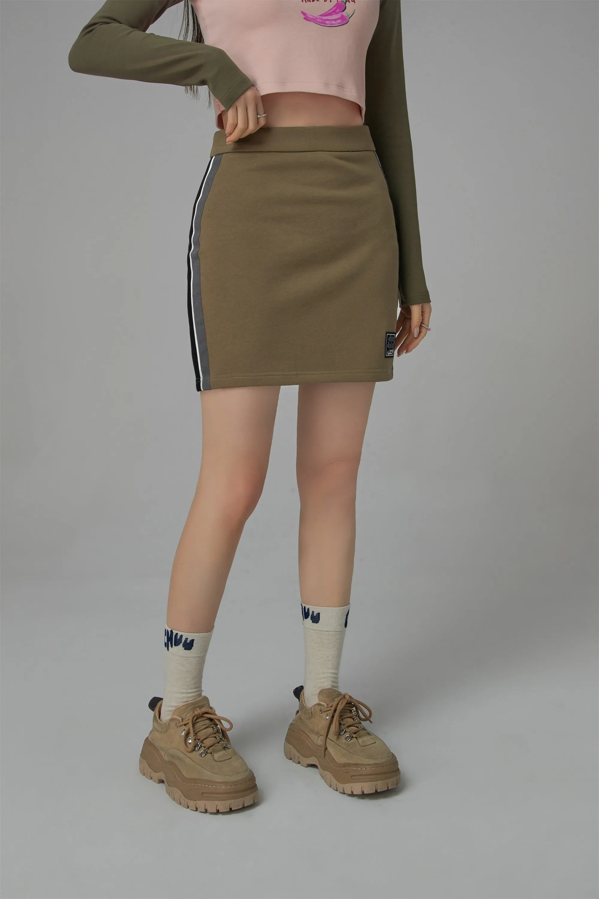 In Pursuit Ribbed Mini Skirt