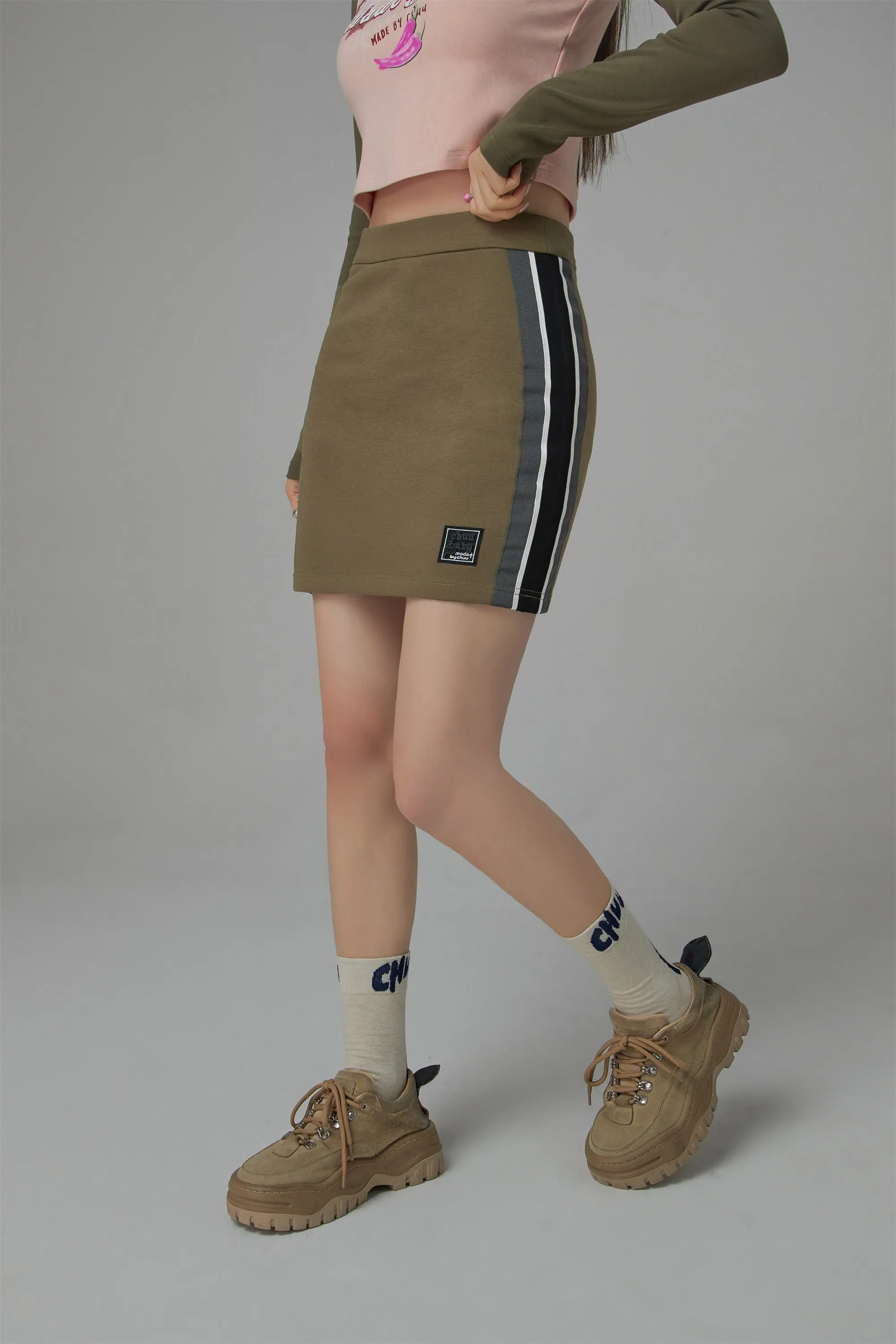 In Pursuit Ribbed Mini Skirt