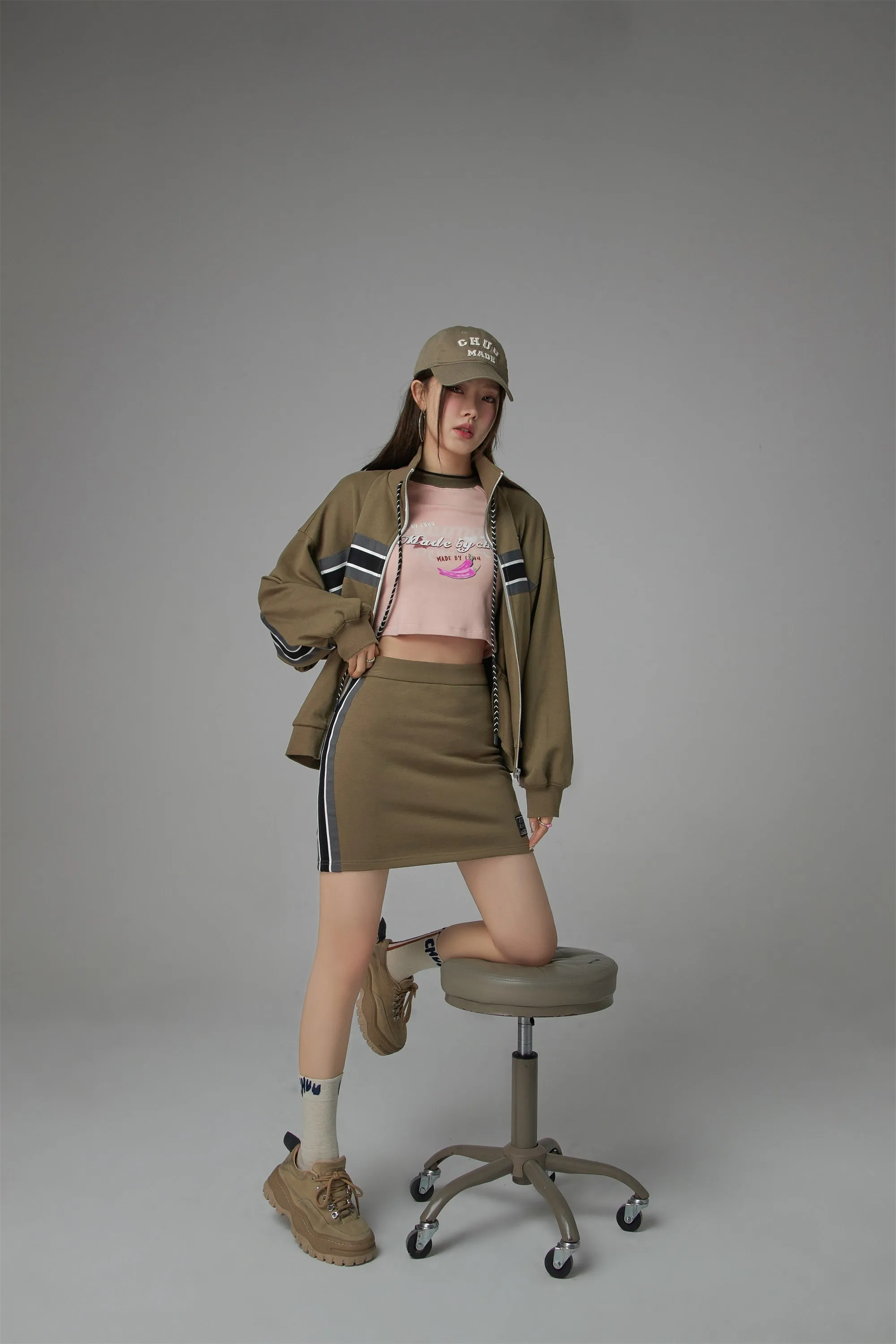 In Pursuit Ribbed Mini Skirt