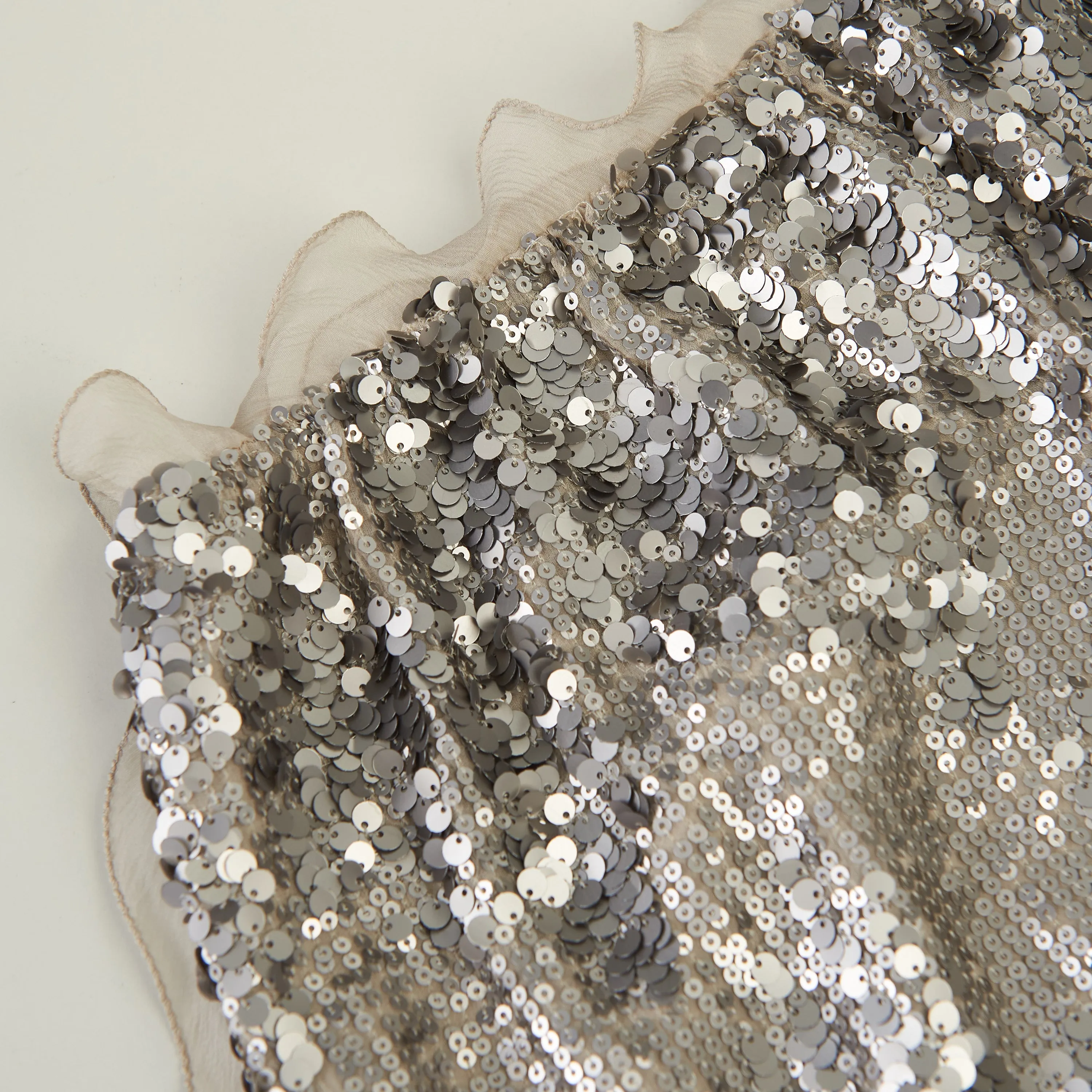 Miniskirt With Silver Sequin Embroidery