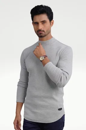 Cozy Misty Silver Mock Neck Sweatshirt for Ultimate Comfort and Style