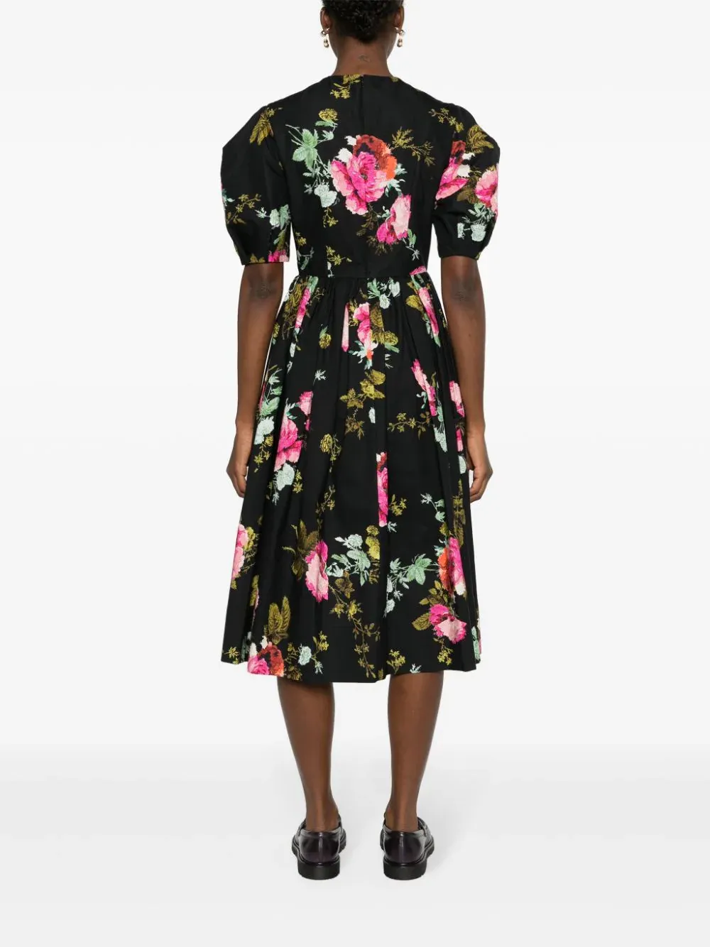 Short Sleeve A Line Midi Dress