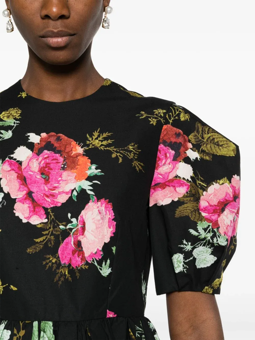 Short Sleeve A Line Midi Dress
