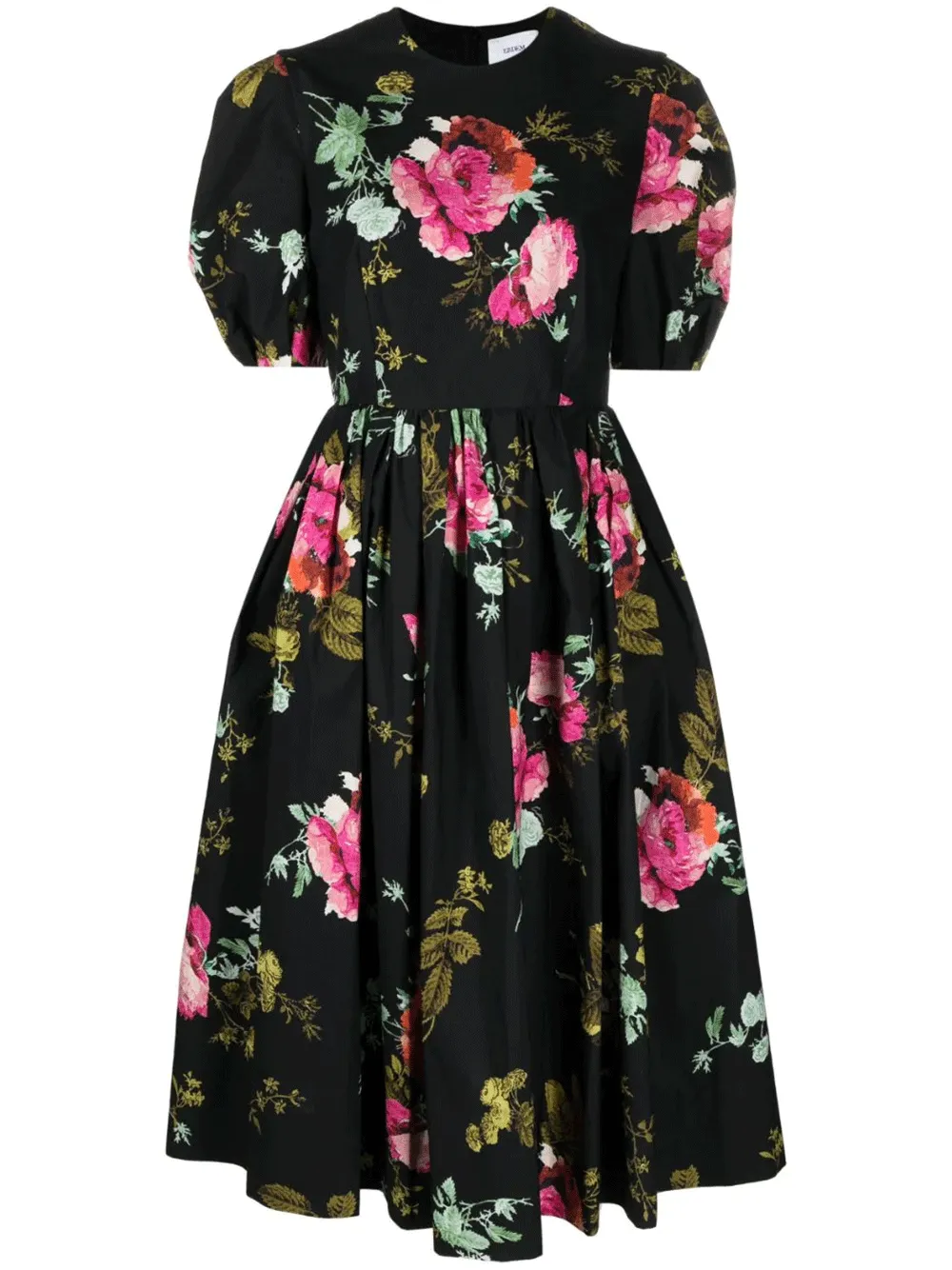 Short Sleeve A Line Midi Dress