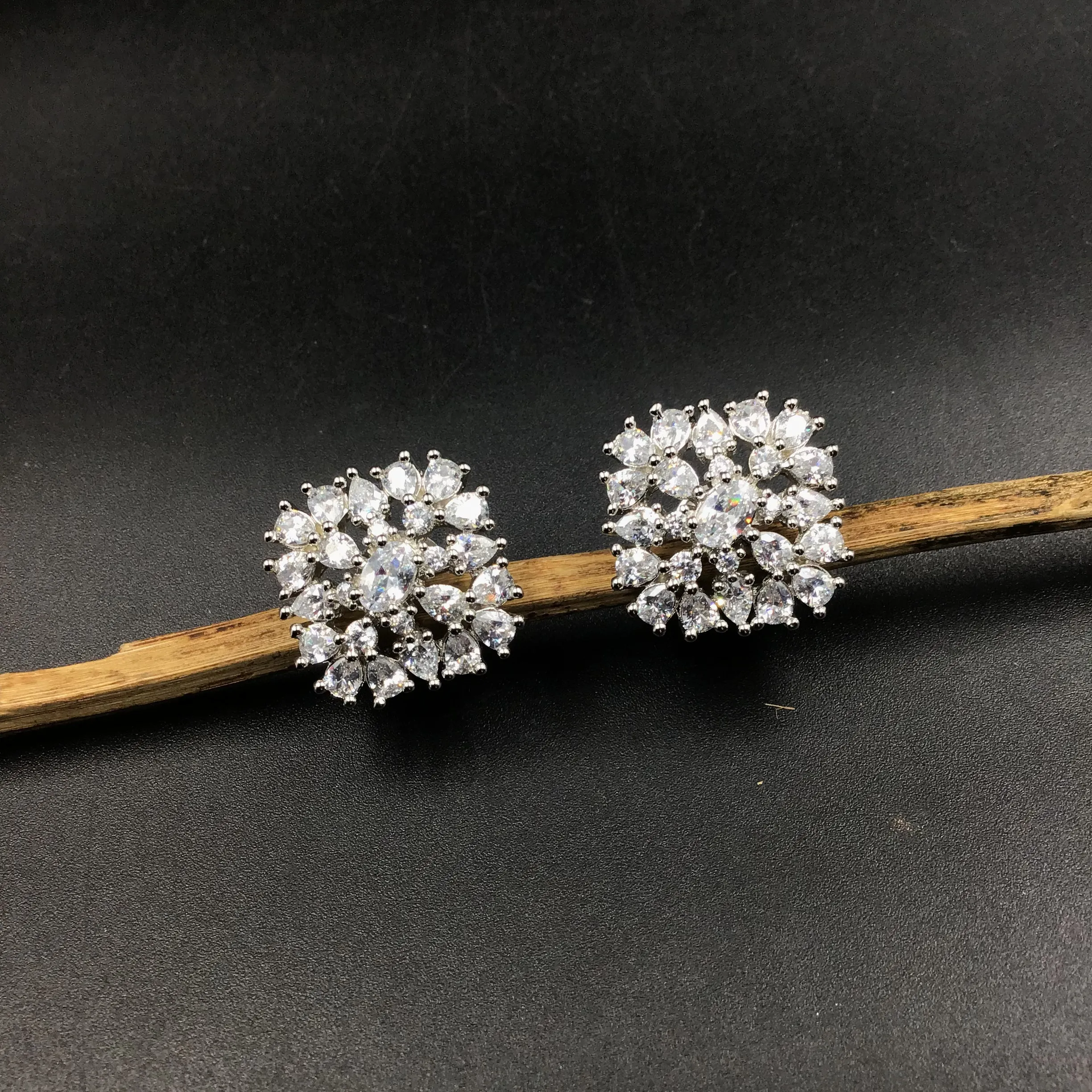 Silver Polish Zircon/AD Earring 2373-6438