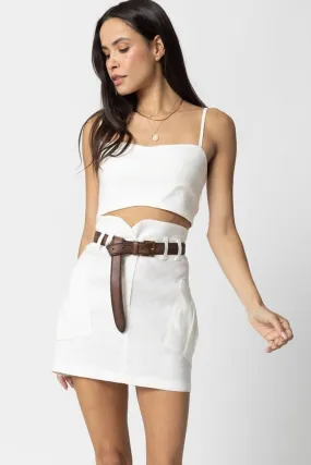 STILLWATER Linen Cargo Mini Skirt