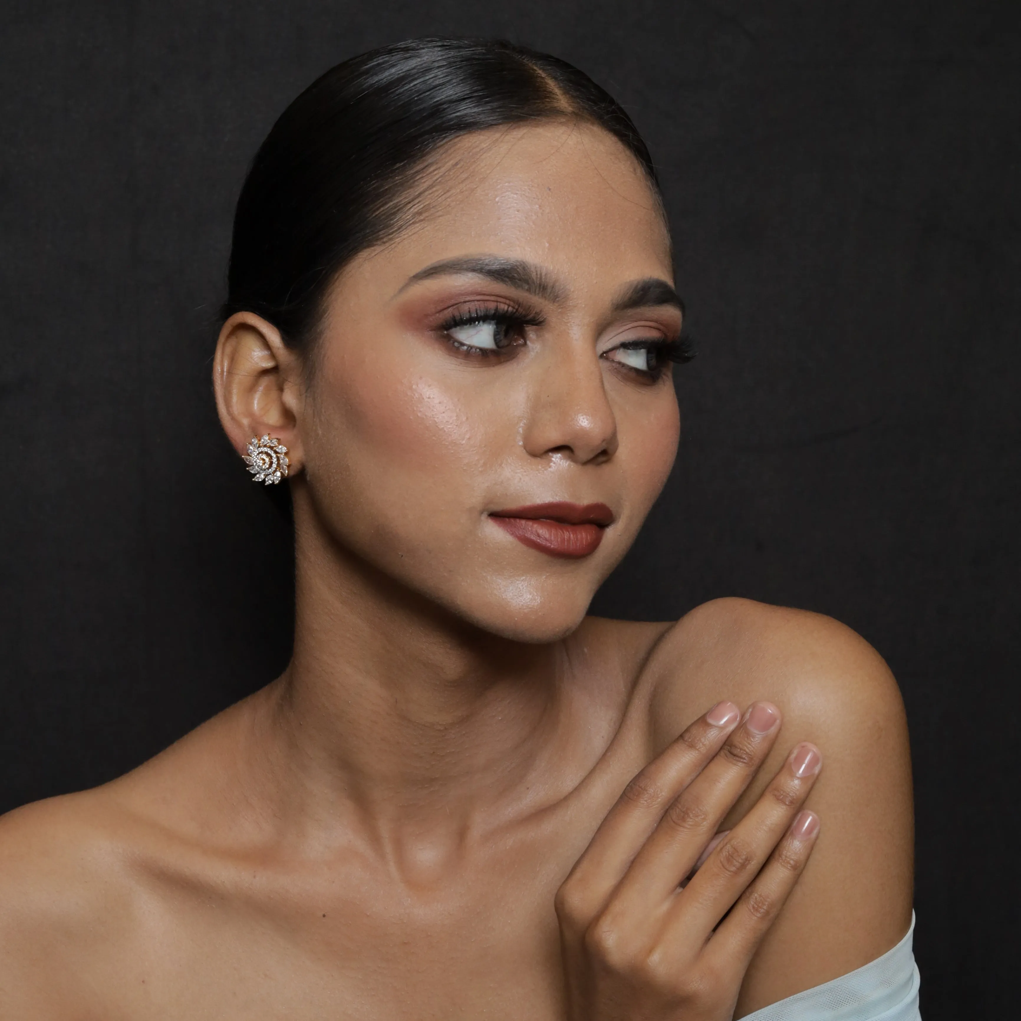 Tops/Studs Zircon/AD Earring 6160-08