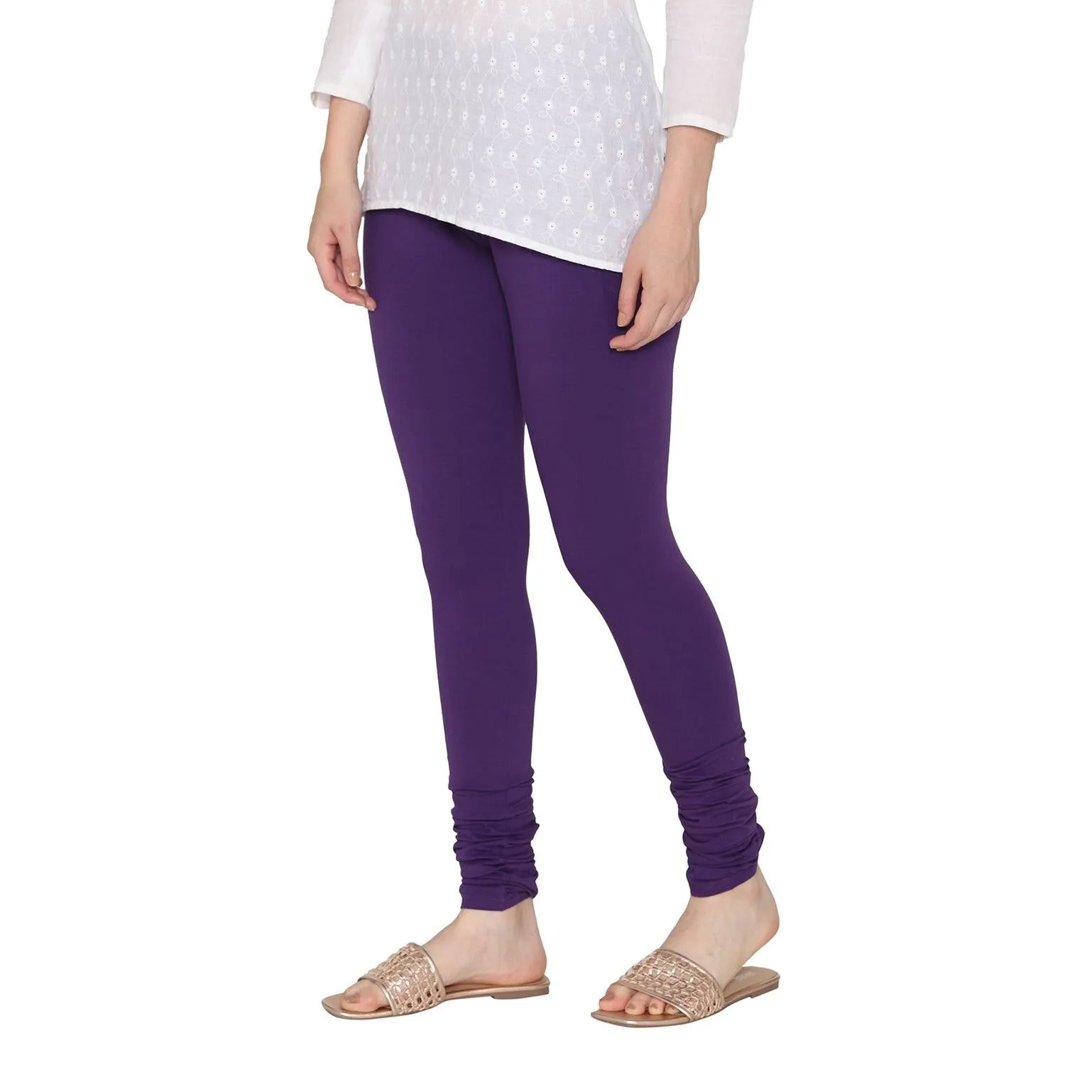 Women's Cotton Churidar leggings (Free Size) - Ultra Voilet